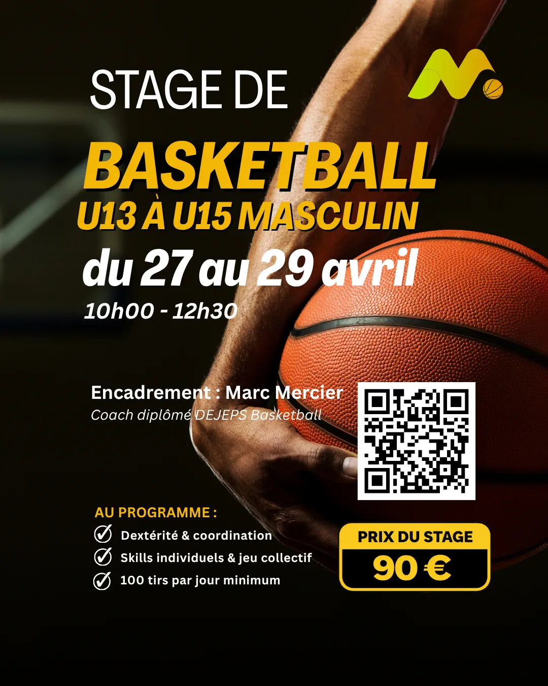 Stage de basketball U13 à U15 masculin